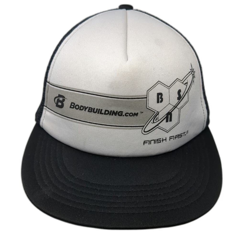 Bodybuilding Trucker Hat Black One Size Mesh Back Finish First BSN Gym Training